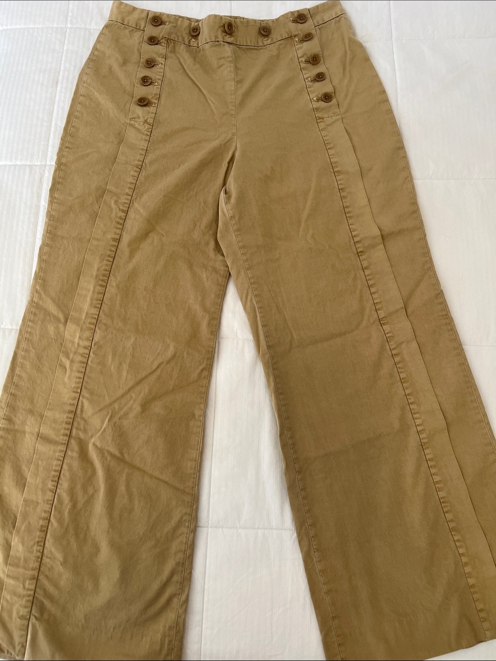J. Crew Tan Wide-Leg Sailor Trousers